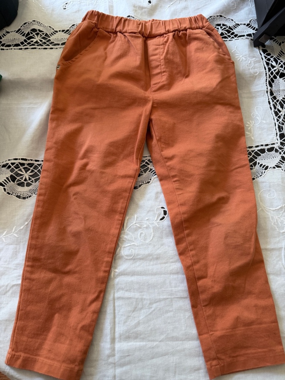 Men's Elastic-Waist Casual Pants - Rust